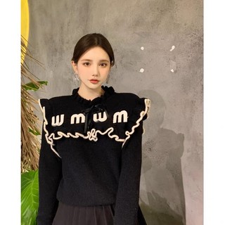 Áo len miu miu cổ bèo