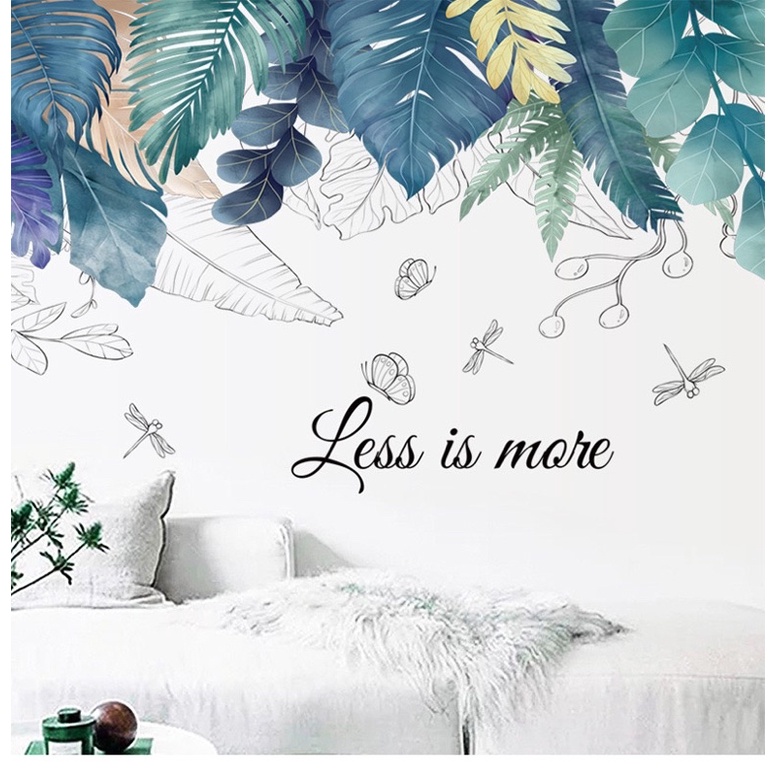 Decal trang trí tường lá xanh leo tường HR02 trang trí phòng