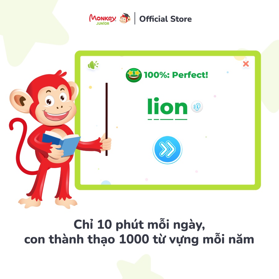 Ứng dụng Tiếng Anh cho trẻ mới bắt đầu (0-10 tuổi) - Gói Monkey Junior trọn đời - phần mềm học tiếng anh