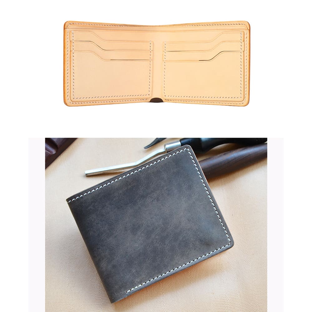 Bản rập ví da Handmade BMK810 ví ngang đơn giản