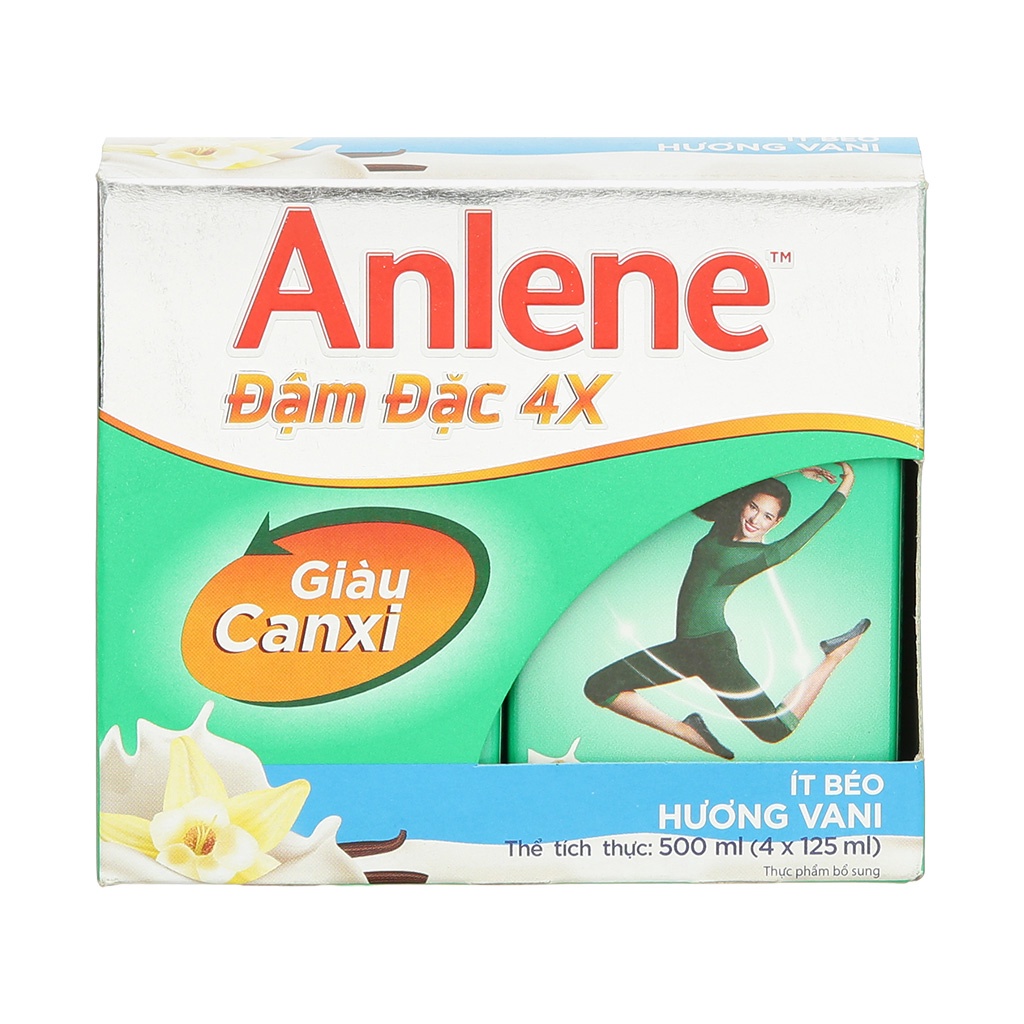 Lốc 4 hộp sữa nước Anlene đậm đặc vani 125ml