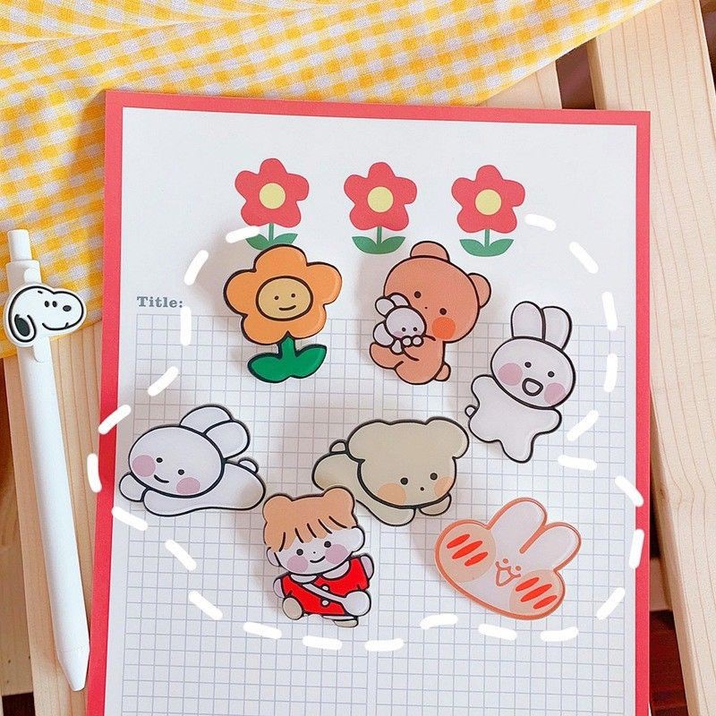 Gim cài trang trí túi ví; balo ;túi sách hình hoạt hình dễ thương chất liệu acrylic