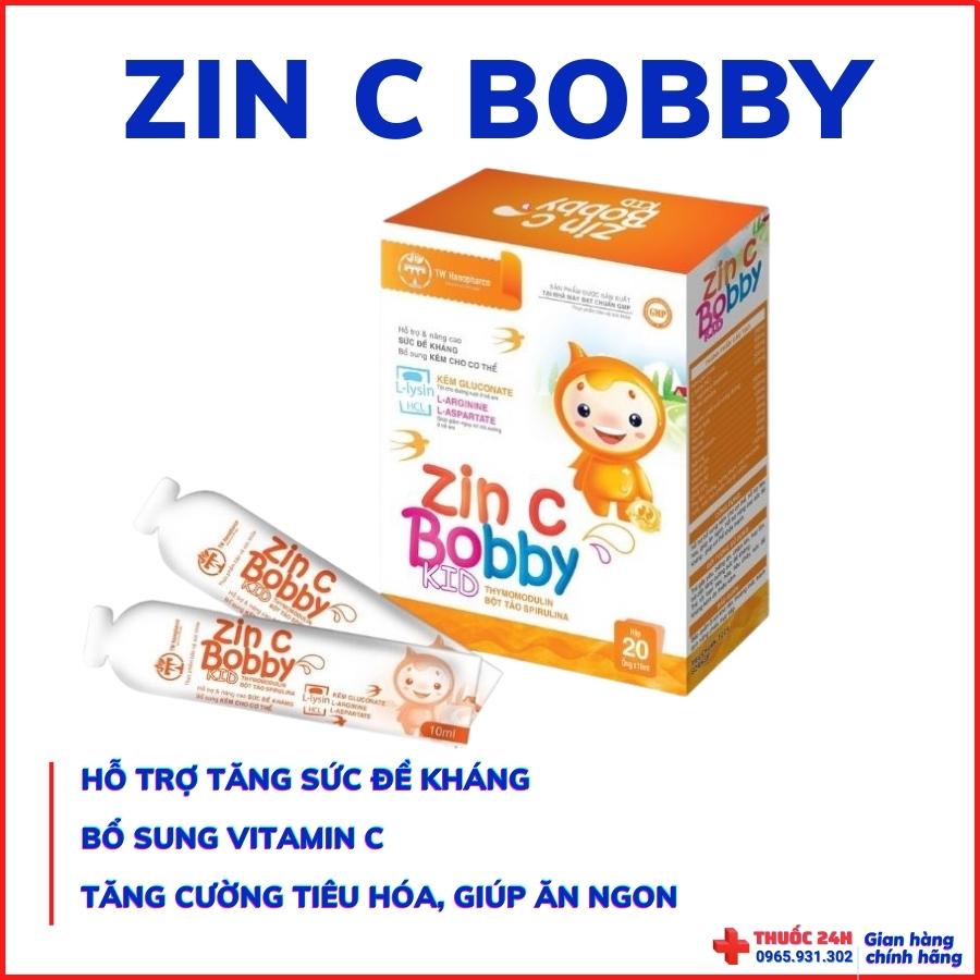 Kẽm cho bé ZIN C BOBBY KID, bổ sung Kẽm, Lysine, DHA, giúp cải thiện biếng ăn & tăng sức đề kháng cho trẻ (hộp 20 ống)