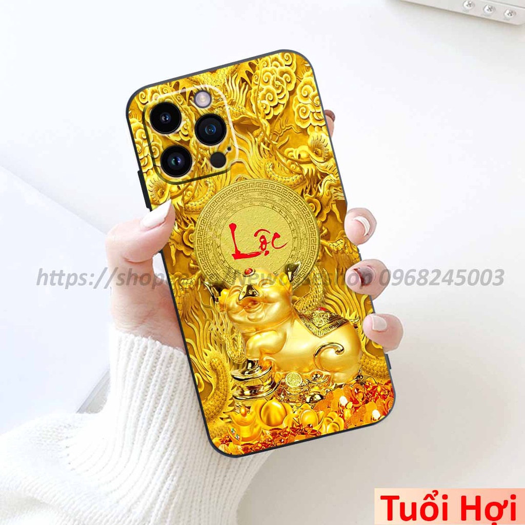 Ốp TPU Viền vuông Iphone 12/ 12 Mini/ 12 Pro/ 12 Pro Max in hình 12 Con Giáp Tài Lộc 3D