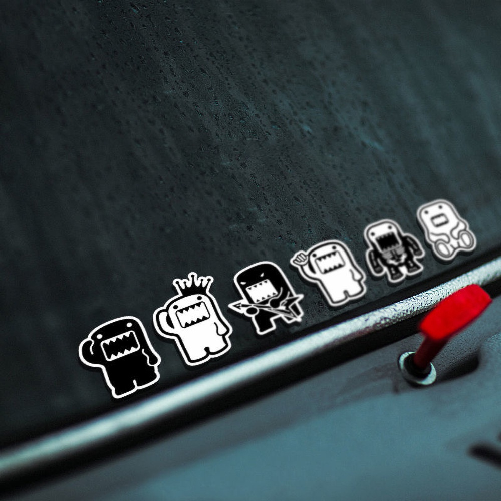 Domo-kun Phim hoạt hình dễ thương Xe máy Thân xe Motocross Kính chắn gió Dán JDM Phong cách Cửa sổ kính chắn gió Cửa trang trí Decal