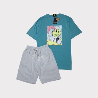 Set đồ quần áo drew house fulltag - chất áo xanh thun cotton 100%, quần xanh nhung gân