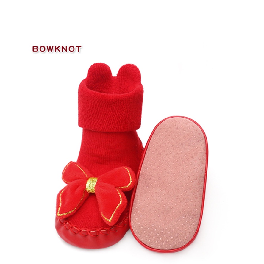 Vớ Lót Sàn Vải Lông Cừu Dày Dặn Chống Trượt Thời Trang Năm Mới Dành Cho Trẻ Em