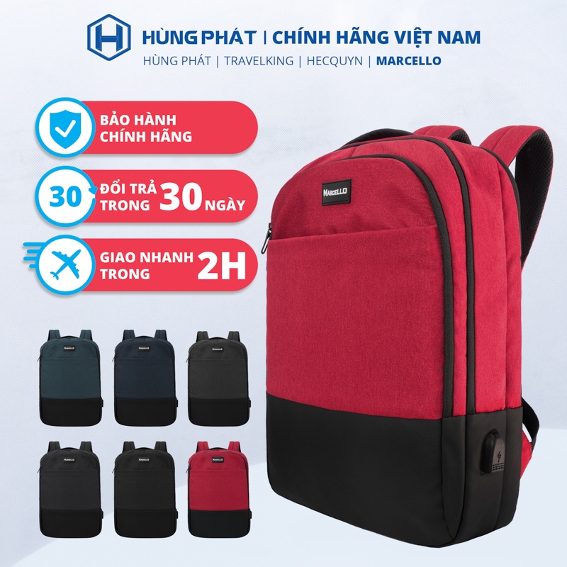 Balo laptop công sở có ngăn chứa 15 inch có cổng sạc USB tiện lợi đi làm đi học Marcello M601