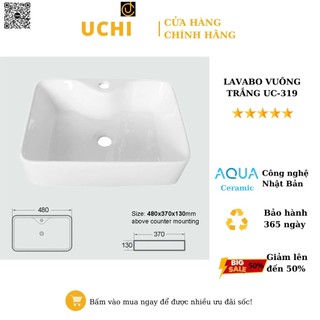 Lavabo màu trắng mã uc-319 - bồn rửa mặt màu trắng mã uc-401