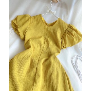 đầm midi tay bồng free size