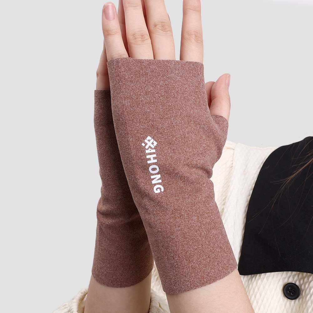 Găng Tay Thể Thao Hở Ngón Vải Lông Cừu Mềm Mại Chống Gió Chống Thấm Nước Màu Trơn Trọng Lượng Nhẹ Giữ Ấm Mùa Đông Thời Trang