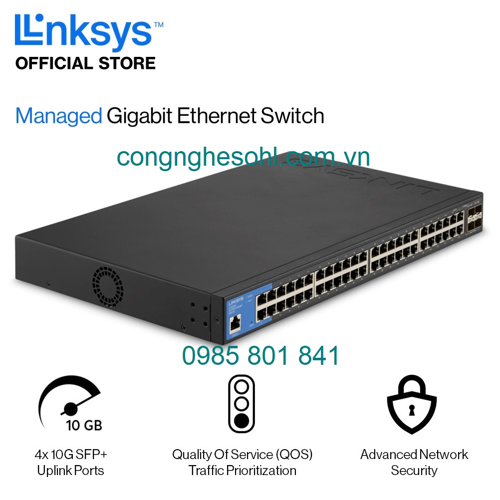 Switch Linksys LGS352C 48-Port Managed Gigabit Ethernet Switch with 4 SFP+ Uplinks