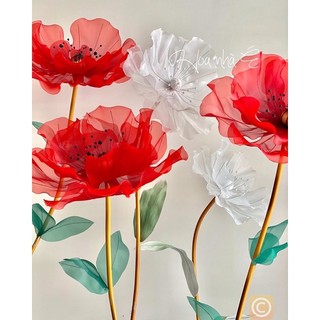 1 Trụ hoa poppy đỏ 1.5m