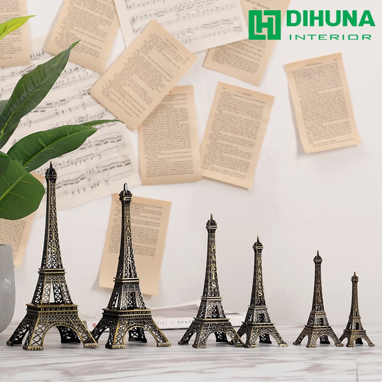 Mô hình tháp Eiffel kim loại, đồ decor trang trí để bàn, kệ tụ kệ sách, phòng khách phòng làm việc, làm quà tặng