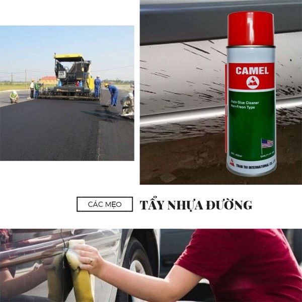 Chai xịt tẩy keo, tẩy băng dính, nhựa đường Camel 450ml. Vệ sinh xe by Phụ kiện ô tô T-car