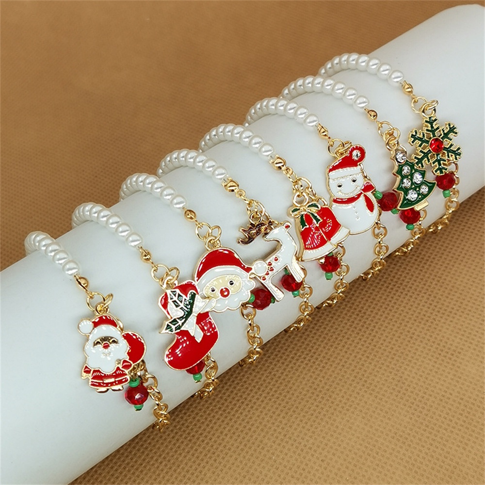 Vòng Đeo Tay Mặt Hình Ông Già Noel / Người Tuyết / Người Tuyết Chúc Mừng Năm Mới Dành Cho