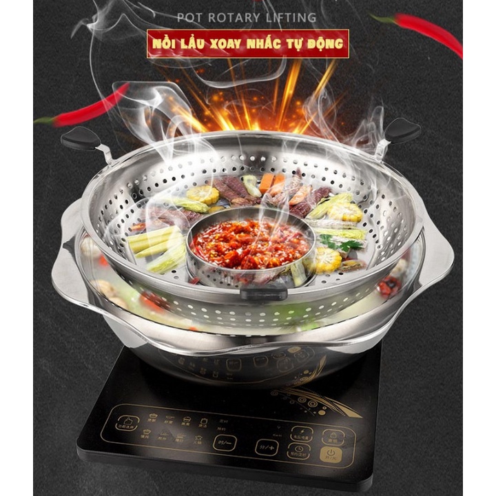 Nồi lẩu thông minh xoay nhấc tự động - Home and Garden