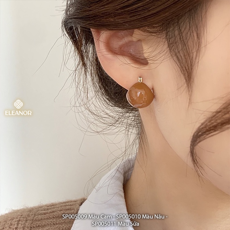 Bông tai nữ chuôi bạc 925 Eleanor Accessories dáng tròn hình cầu basic thanh lịch phụ kiện trang sức 5009