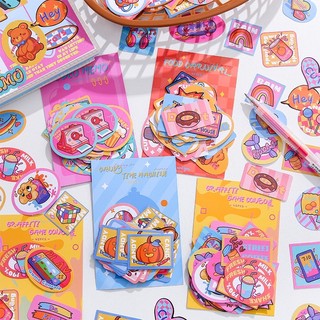 Set 30 miếng sticker hoạt hình dùng trang trí sổ, làm bullet journal