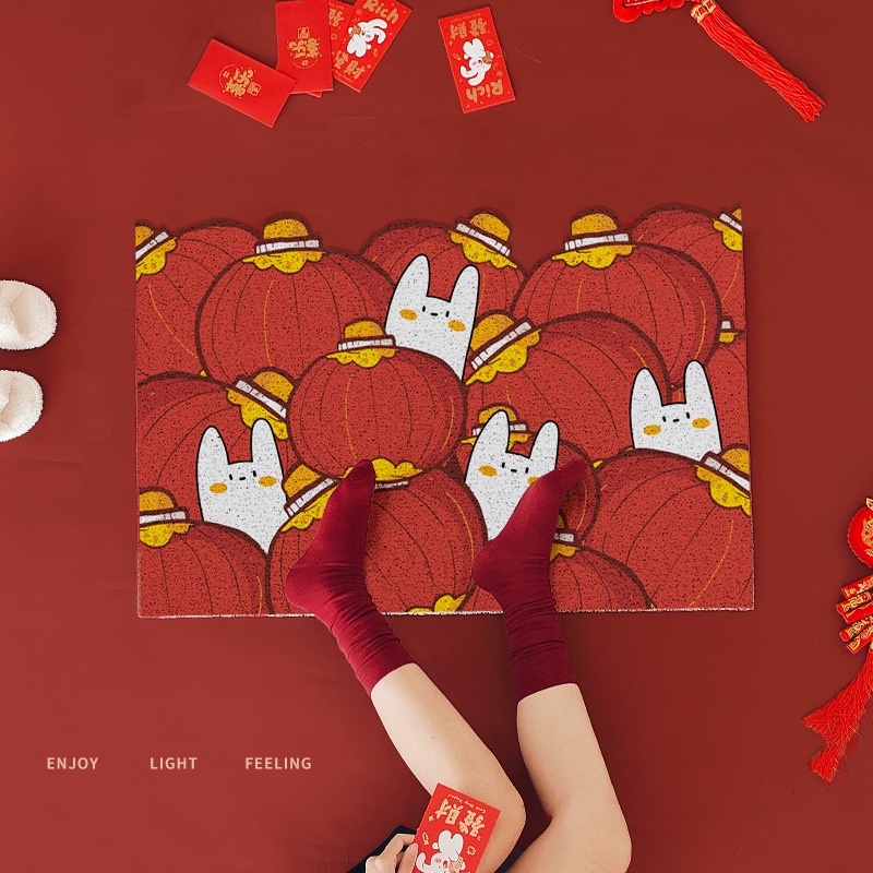 ❤Jasmine Preferred 2023 Năm Con Thỏ Đèn Lồng Lụa Hình Tròn Có Thể Tháo Rời Được Phong Cách Mới Cho Cửa Ra Vào Nhà Ở