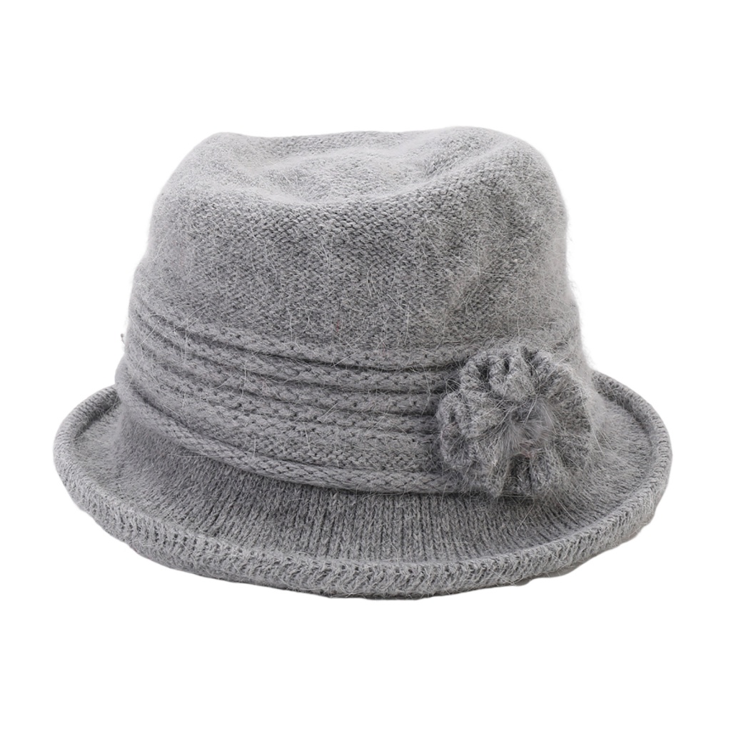 Cửa Hàng Tốt Nhất| Mũ Bucket Dày Dặn Ấm Áp Hình Hoa Trang Trí Cho Nữ