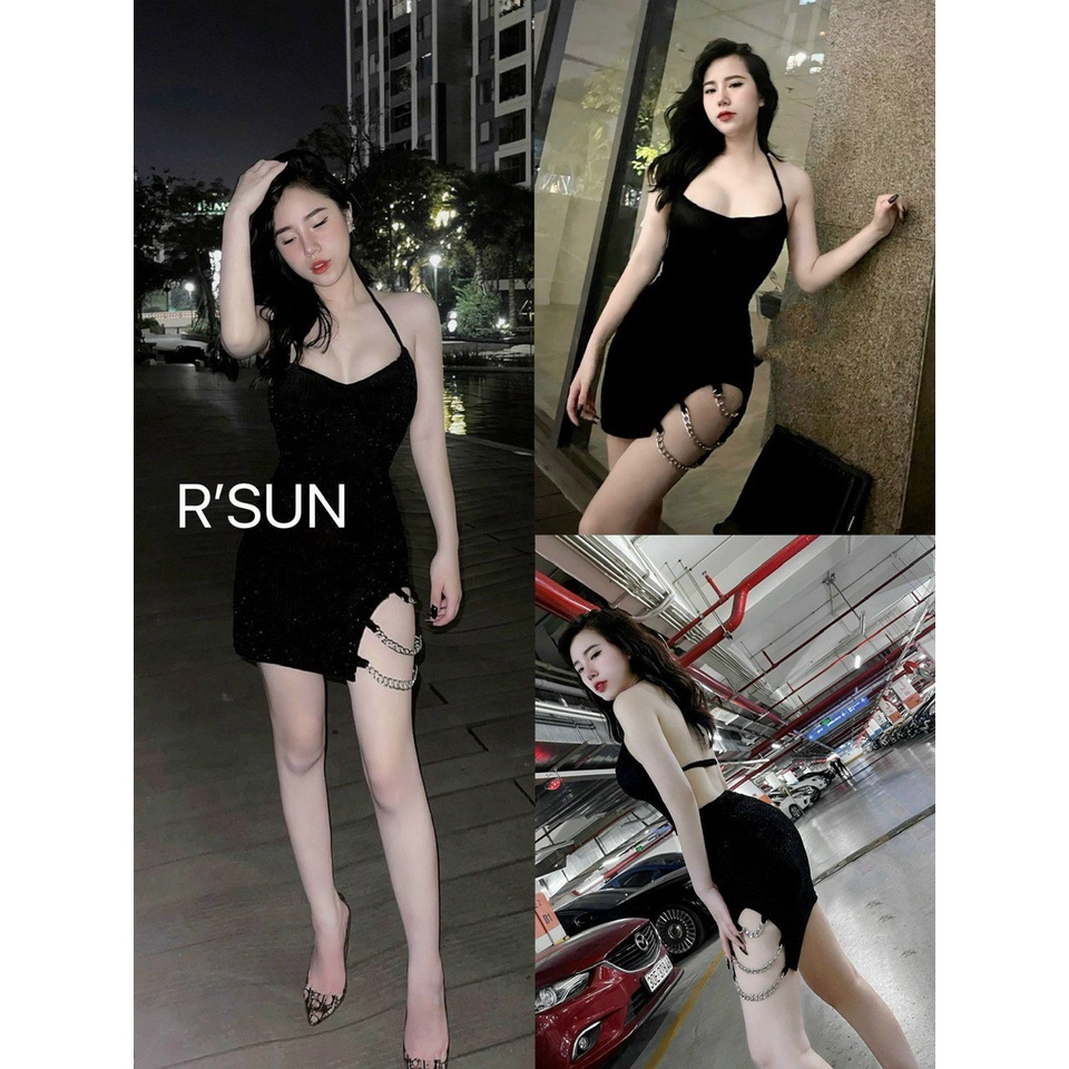 ĐẦM BODY YẾM THUN GÂN PHỐI XÍCH 120000/MS012 MÃ 671