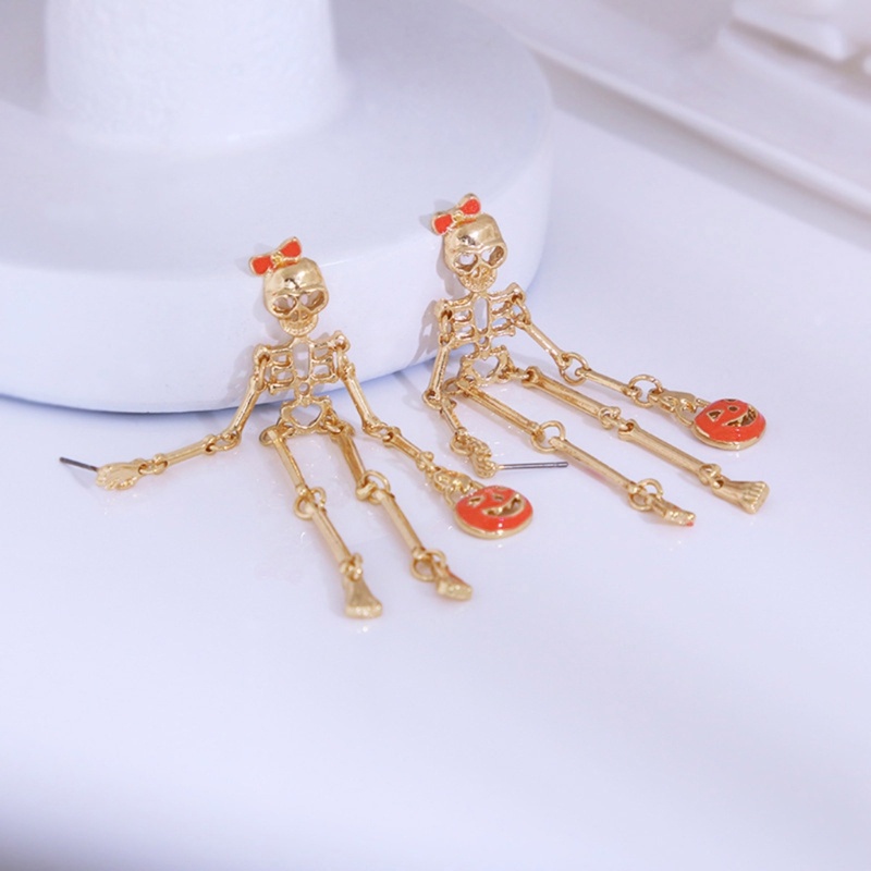 Flgo Bông Tai Hình Đầu Lâu / Bí Ngô / Đầu Lâu Phong Cách Punk Thời Trang Cho Nữ