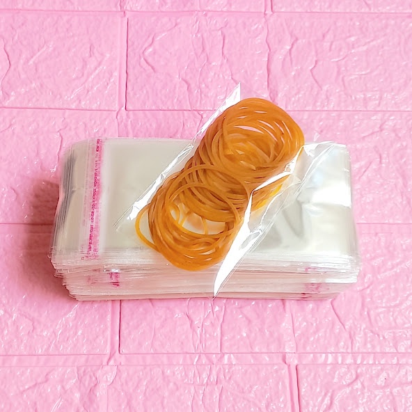 100g  Túi Opp dán mép 6x10cm  - Túi nilon băng keo dán miệng