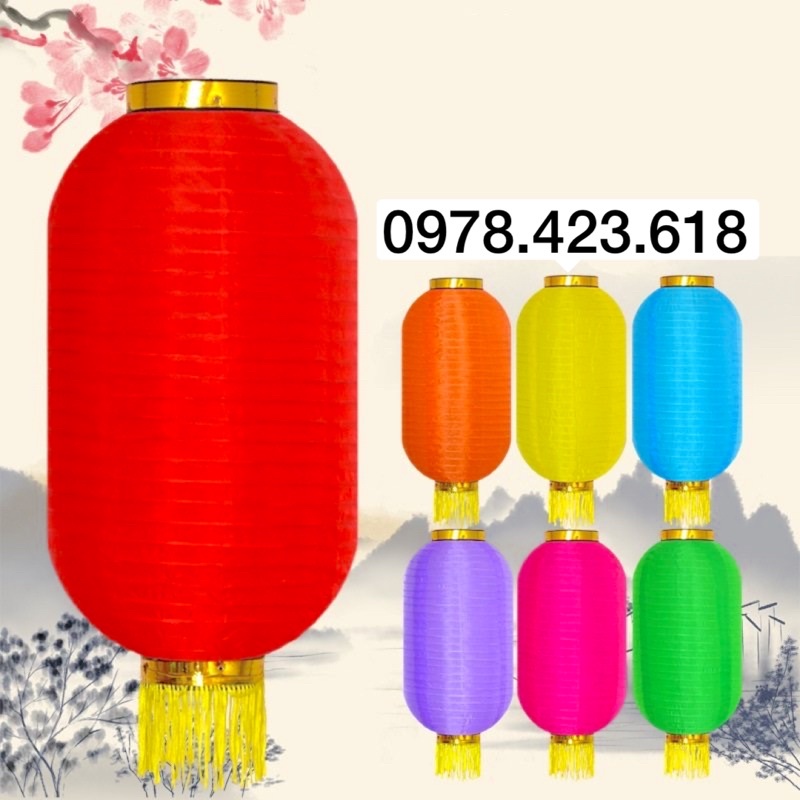 Đèn Lồng Vải Hình Trụ Dài Trang Trí Trung Thu Chống Nước Đèn Lồng Trung Hoa, Nhà Chùa, Trường Học, Quán Cà Phê, Khu Du Lịch