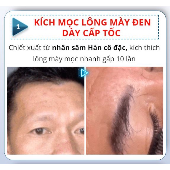 Tinh chất nhân sâm kích mày OMENFEE - Serum mọc lông mày cho nam, nữ, mày mọc nhanh, đen, rậm, chắc khỏe