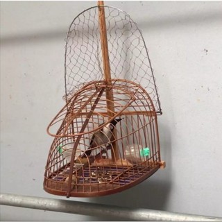 Lồng bẫy chim Chào mào, Chích chòe, siêu nhạy. Khung gỗ nan tre già đã xử lý độ bền cao. Lẫy cực nhạy, lưới đan mau