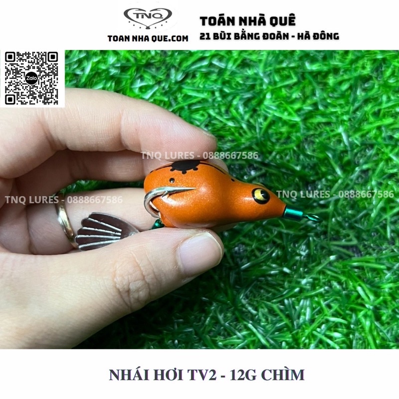 Mồi Lure Nhái Hơi TNQ TV1 nổi-7g, TV2 chìm 12g