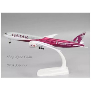Mô hình máy bay 20cm qatar b777 có bánh xe