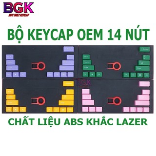 Bộ nút phím cơ 14 nút chất liệu abs nhiều màu chữ in nổi không xuyên led keycap đẹp