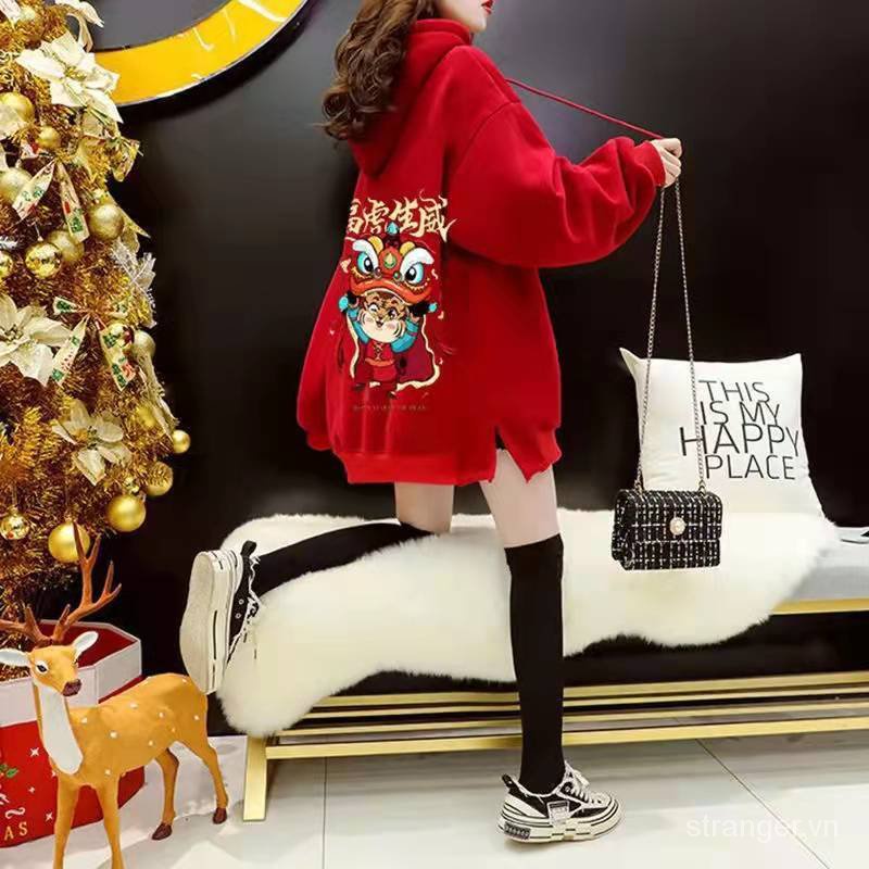 [Áo Khoác Lót Lông Cừu Siêu Mềm Có Mũ Trùm Đầu Lớp Lót Siêu Mềm Dày Hình Năm Con Hổ Benming Cho Bé Gái