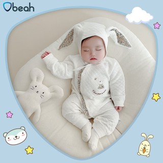 Bộ body thu đông liền quần cao cấp cho bé Obeah, chất liệu trần bông mềm mịn, quà tặng cho bé từ newborn đến 10kg