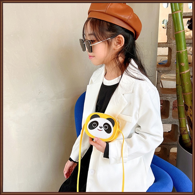 Túi Da Pu Đeo Chéo Mini Hình Gấu Trúc Hoạt Hình Dễ Thương Dành Cho Trẻ Em