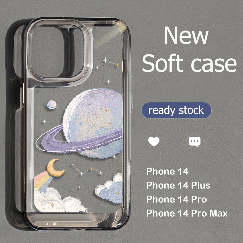 Ốp Điện Thoại Silicon TPU Mềm Trong Suốt Chống Sốc Hình Hành Tinh Dễ Thương Cho IPhone 14 13 12 11 Pro Max XS XR X 8 7 6S + SE 2020