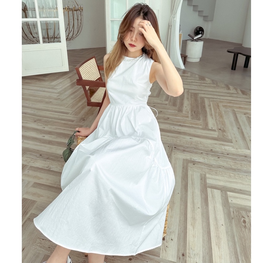 Đầm dài trắng khoét lưng Dilys Dress Gem Clothing SP060741