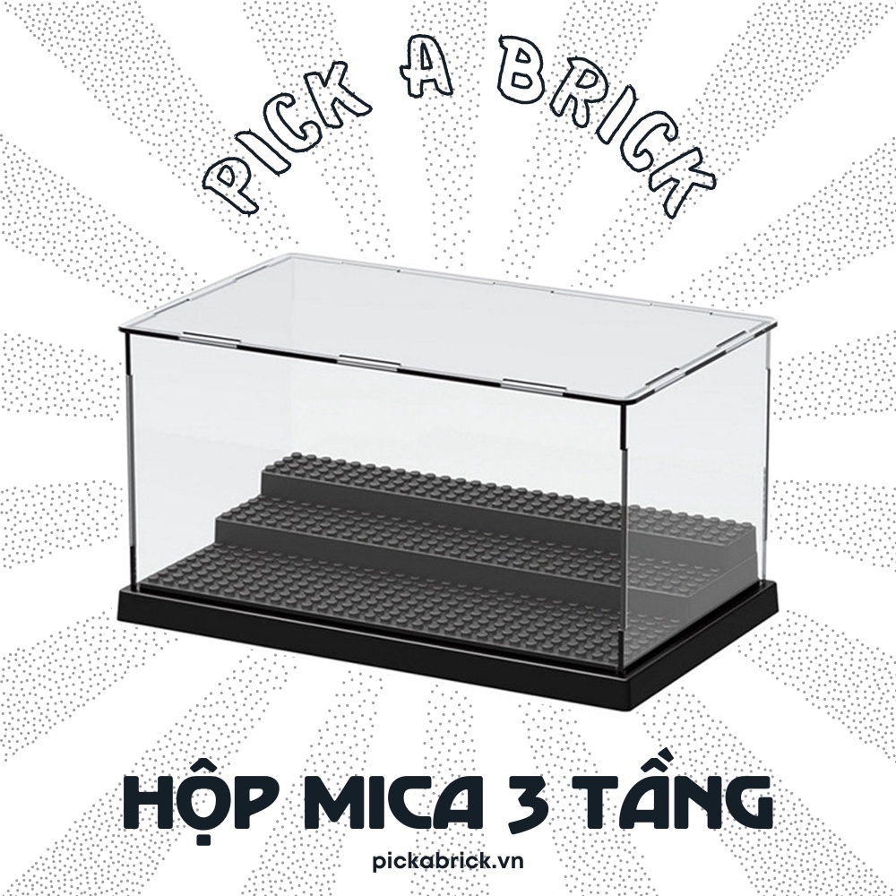 Hộp 3 TẦNG trưng bày Minifigures 3T - Hộp trưng bày Đồ chơi lắp ráp mô hình Mica Display Box chống bụi minifigure