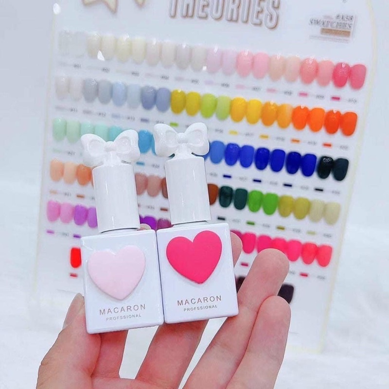 Set Sơn Gel Trái Tim Nơ Macaron 58 Màu Chính Hãng Dung Tích 15ml - Tặng kèm 1 cặp base top và bảng màu y hình