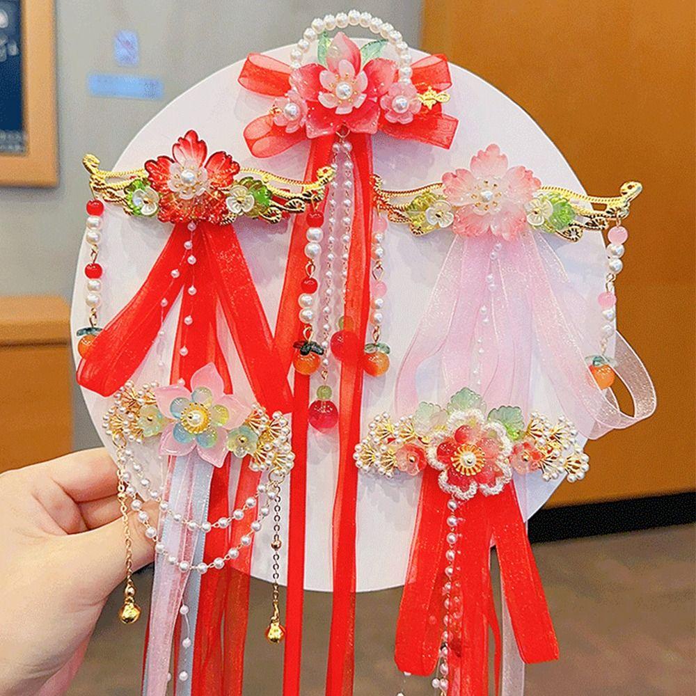 Kẹp Tóc Hình Nơ Phối Tua Rua Xinh Xắn Cho Bé Gái