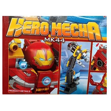 Lego Ironman Lắp Ráp Xếp Hình Mô Hình Robot Hulkbuster Iron Man Người Sắt MK44 568 Khối - Đồ Chơi Trẻ Em