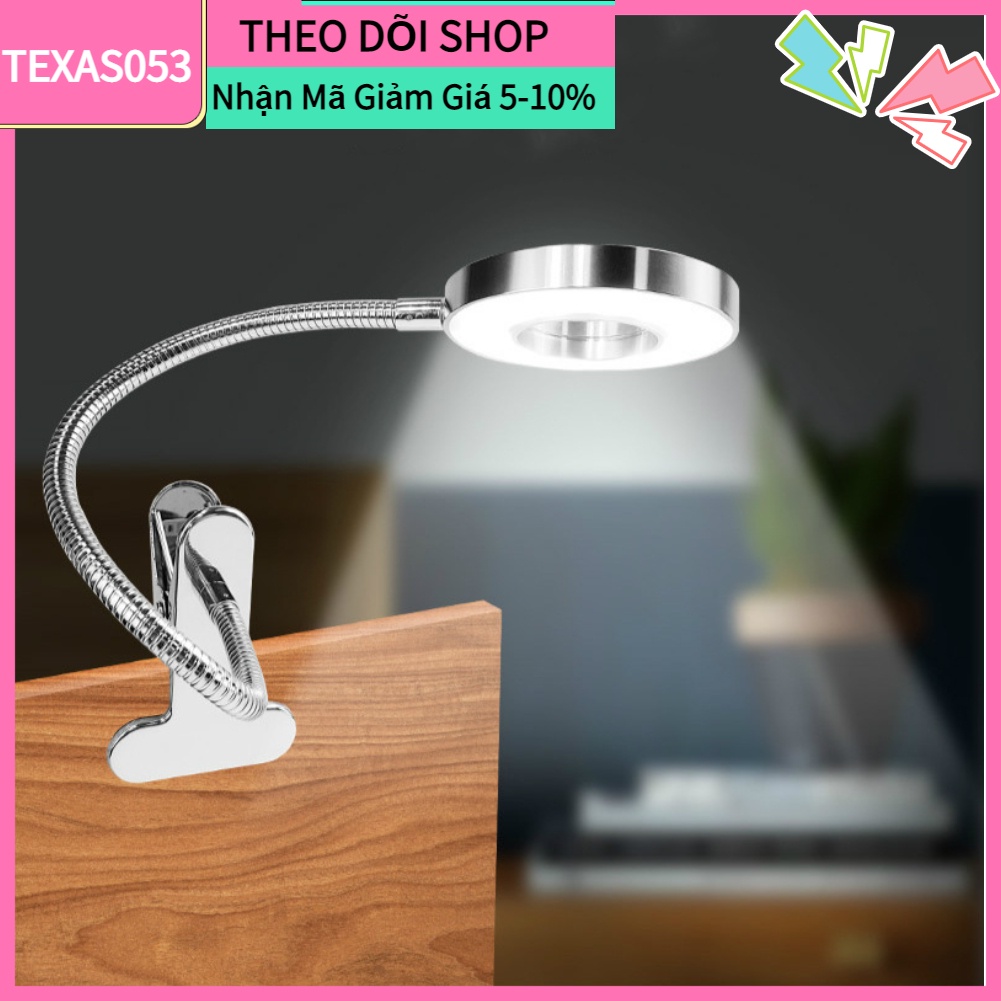 [Hàng Sẵn] Đèn LED Mini Kẹp Bàn cho Phun Xăm Nối mi Làm nail Trang Điểm 2 Chế Độ Sáng【Texas053】