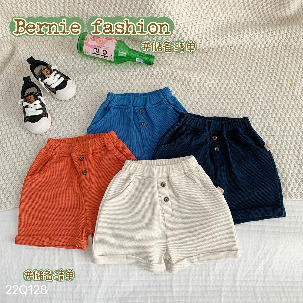 Quần sooc quần short đùi unisex bé trai bé gái chất tổ ong mềm mại bernie - ảnh sản phẩm 1