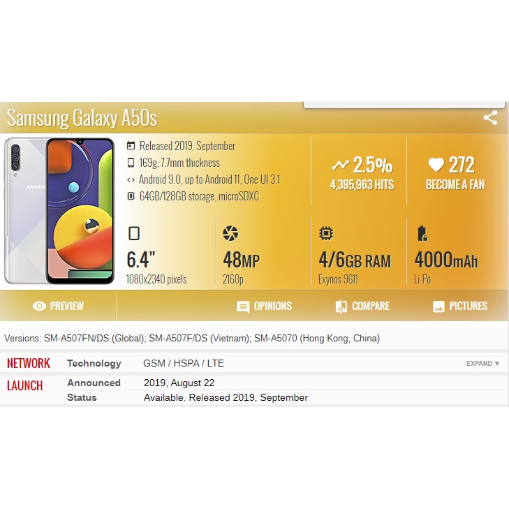 Màn hình LCD Samsung A30 , A50 , A50s Oled Có Vân Tay