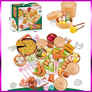 Bộ đồ nấu ăn dimsum FOOD 82 món cho bé - mô hình nhỏ nhắn xinh xắn - đồ chơi nhà bếp cho bé yêu