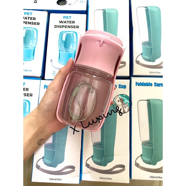 Bình nước uống gấp đôi cầm tay cho chó mèo - Bình nước uống dã ngoại cho chó mèo