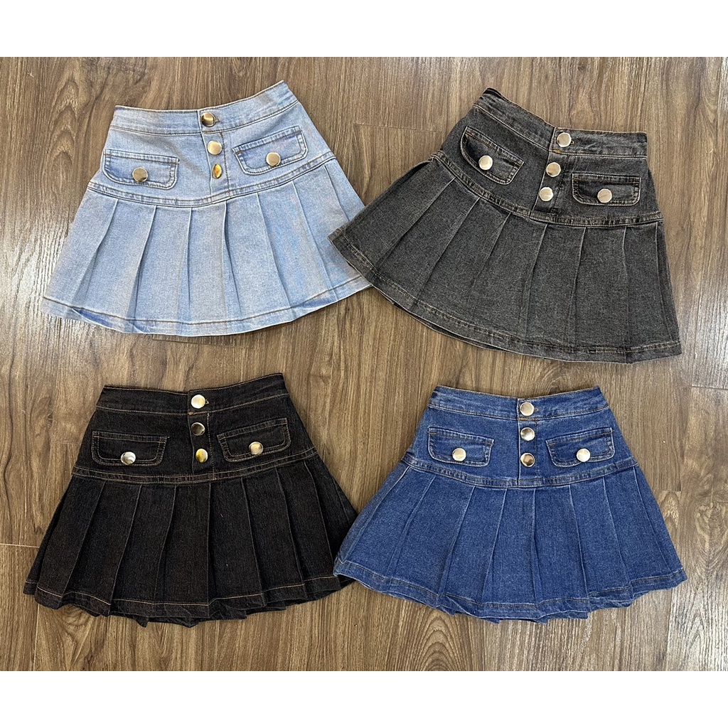 Chân Váy Jean Dáng Đuôi Cá Ngắn Cho Bé Gái Cực Xinh
