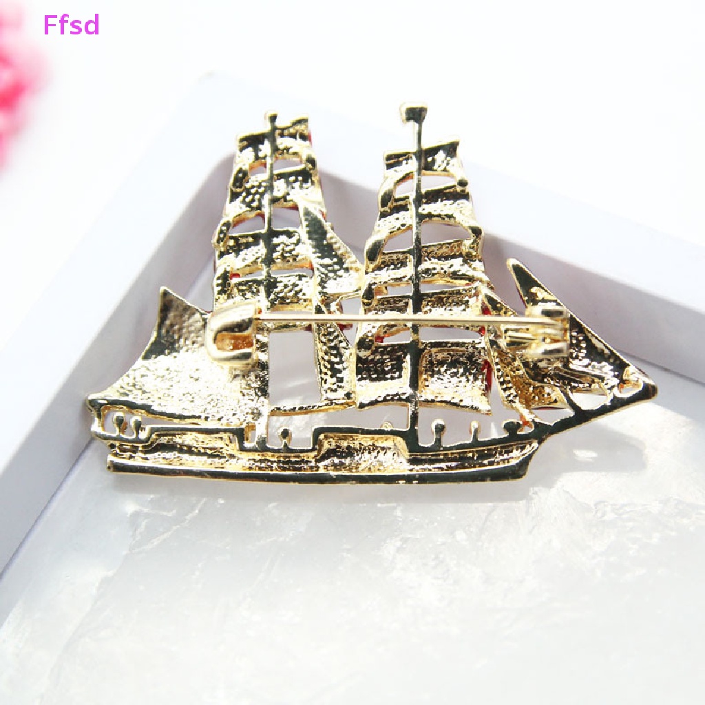 {Ffsd} Trâm Cài Áo Hình Thuyền Pha Lê Tráng Men Pha Lê Cổ Điển Thời Trang Làm Quà Tặng